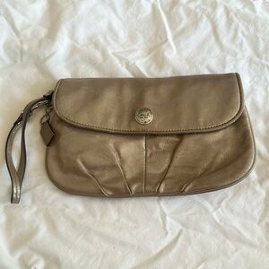 Coach metallic wristlet